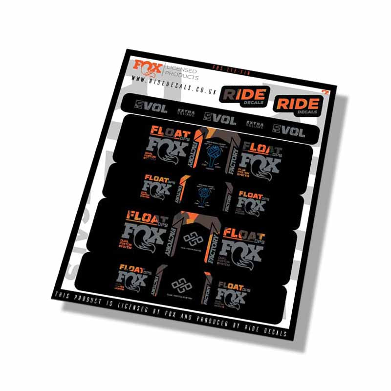 Fox  DPS Factory Shock Decals- Fire Camo- ride decals