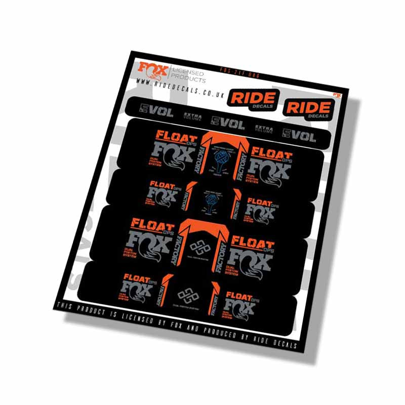 Fox  DPS Factory Shock Decals- Orange- ride decals