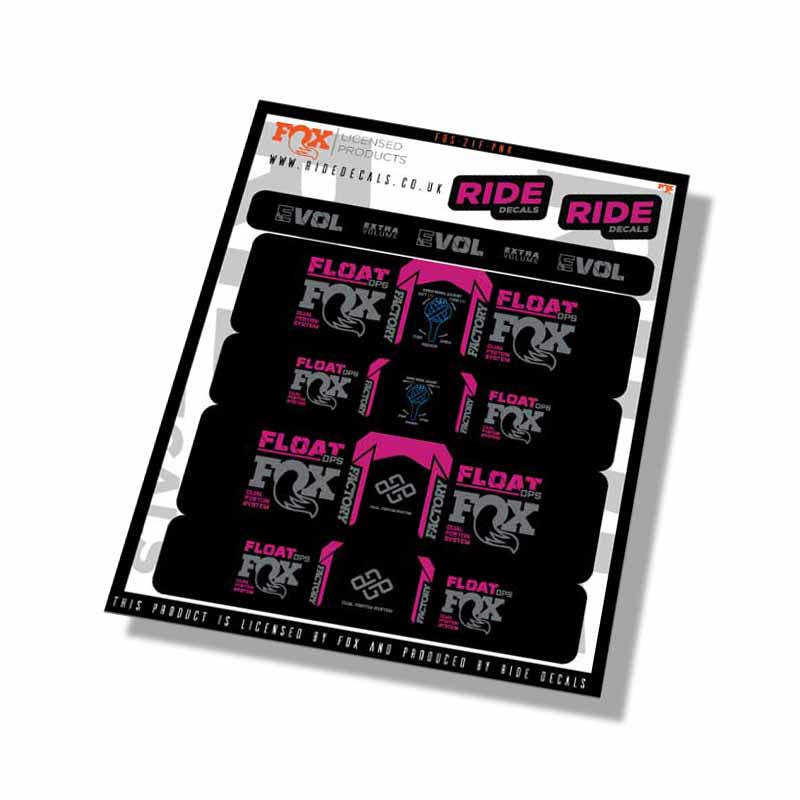 Fox  DPS Factory Shock Decals- Pink- ride decals