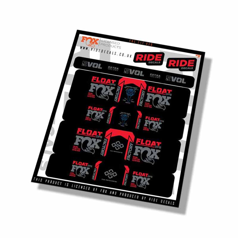 Fox  DPS Factory Shock Decals- Red- ride decals