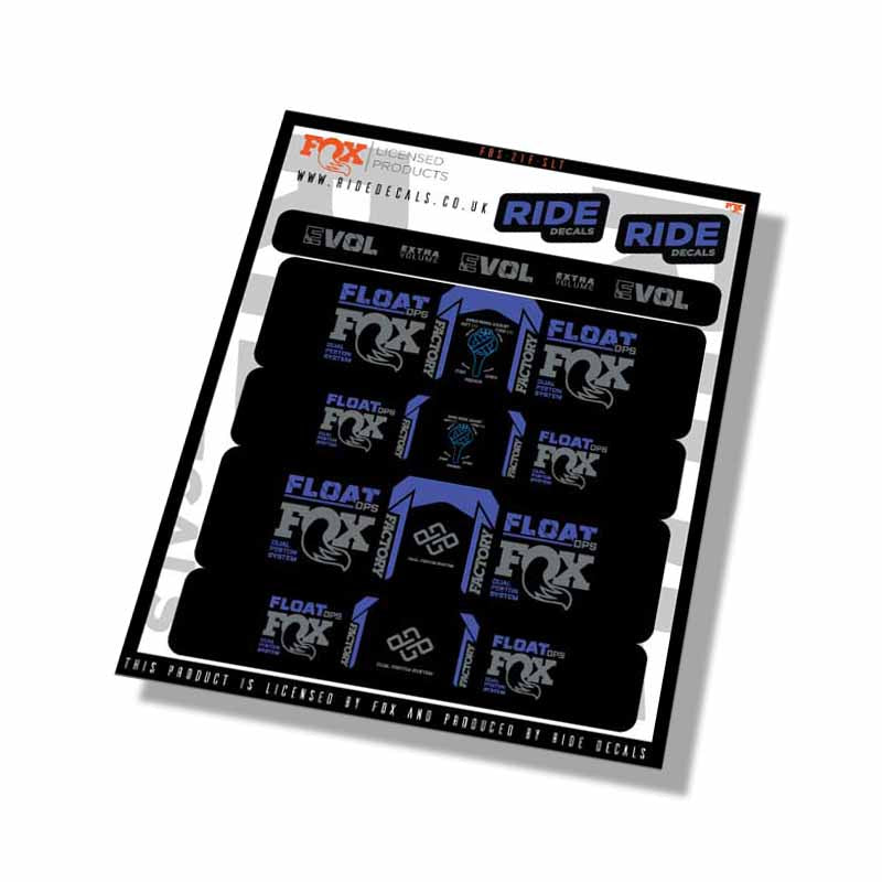 Fox  DPS Factory Shock Decals- Slate- ride decals