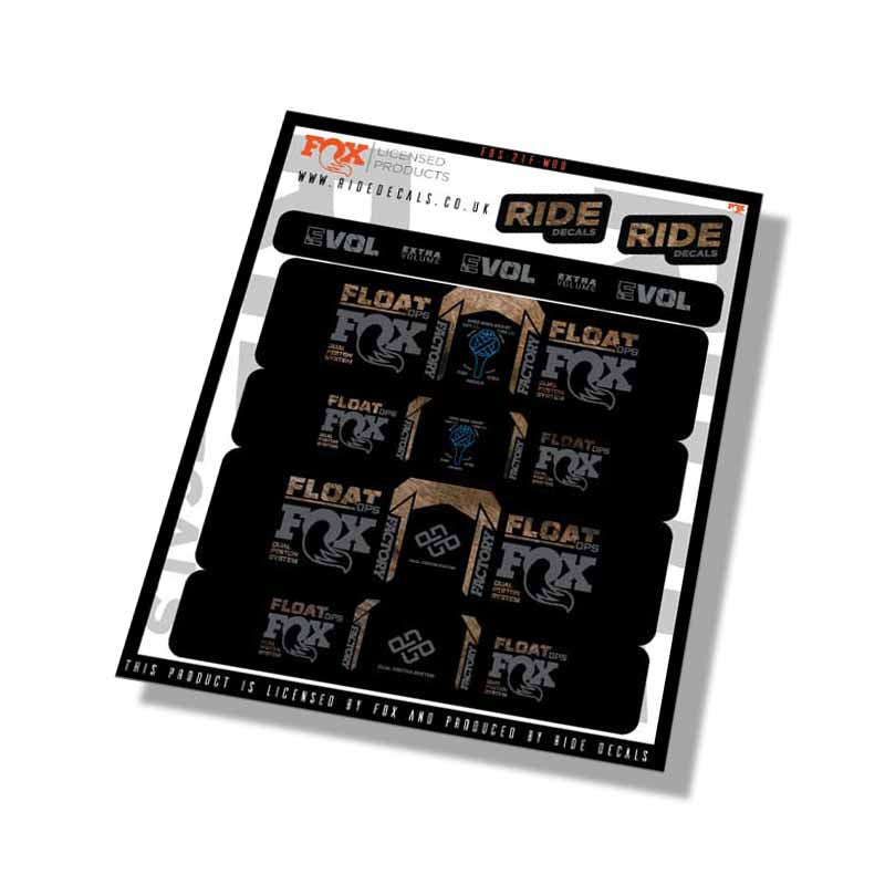 Revostock Sticker Fox DPS Factory Shock Decals Woodgrain - Ride Decals /Licensed by Fox