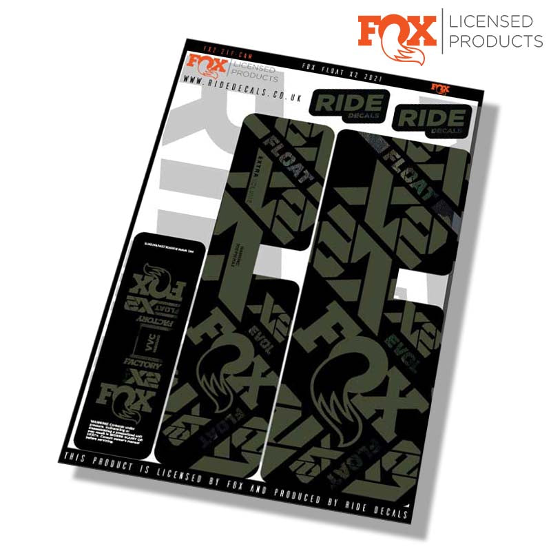 Fox Float-X2 Factory shock Decals Camo - Ride Decals /Licensed by Fox
