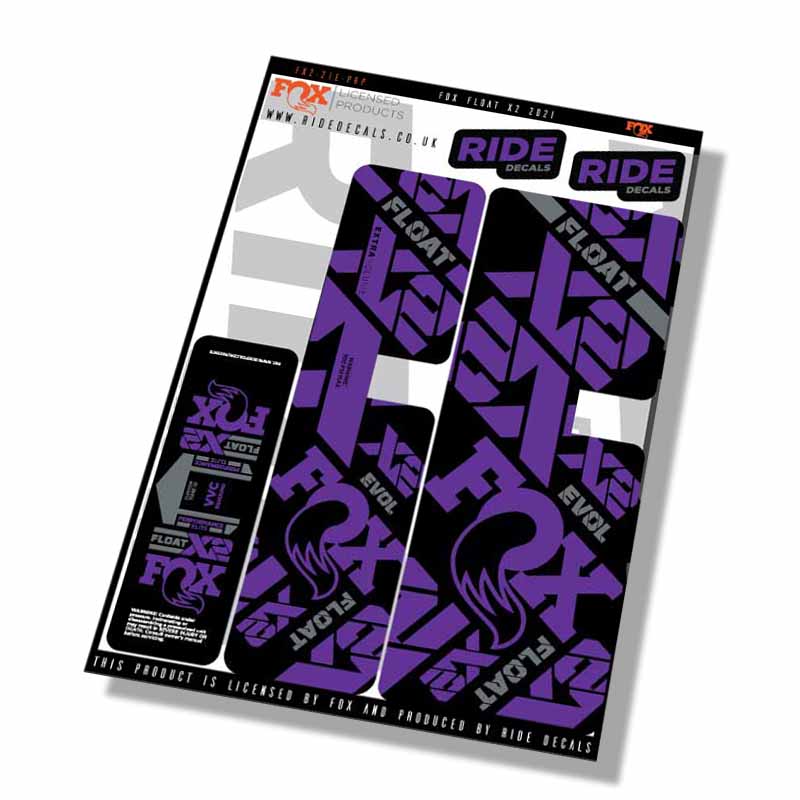 Fox Float-X2 Performance Elite Shock Details- Purple- ride decals