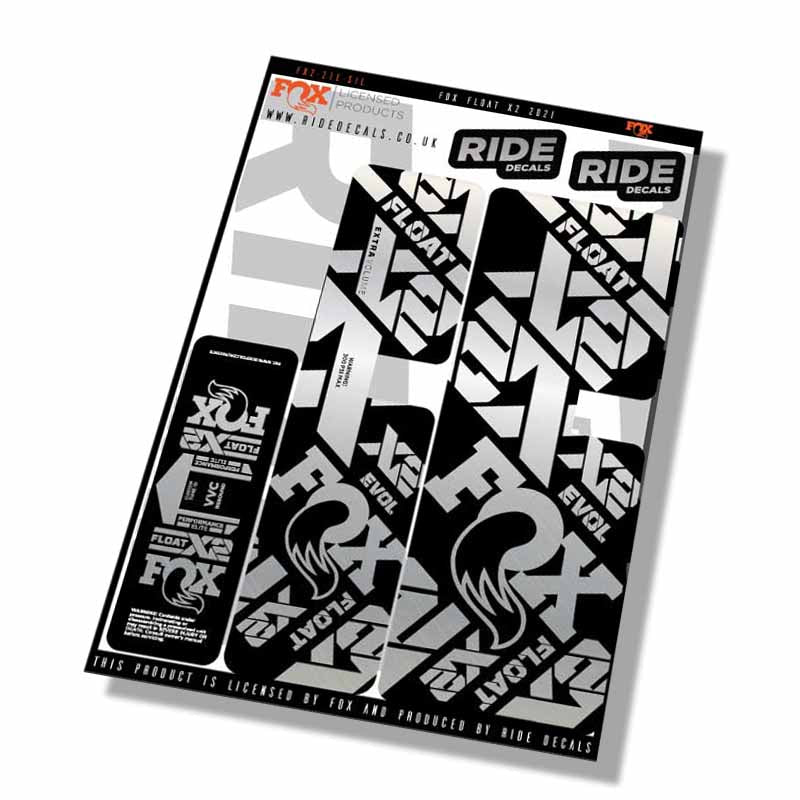 Fox Float-X2 Performance Elite 2021 Fork Decals - Silver - Licensed by Fox