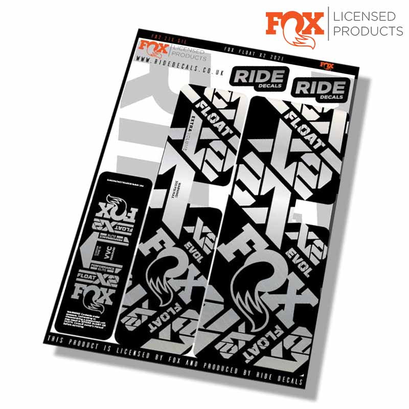 Fox Float-X2 Performance Elite 2021 Fork Decals - Silver - Licensed by Fox