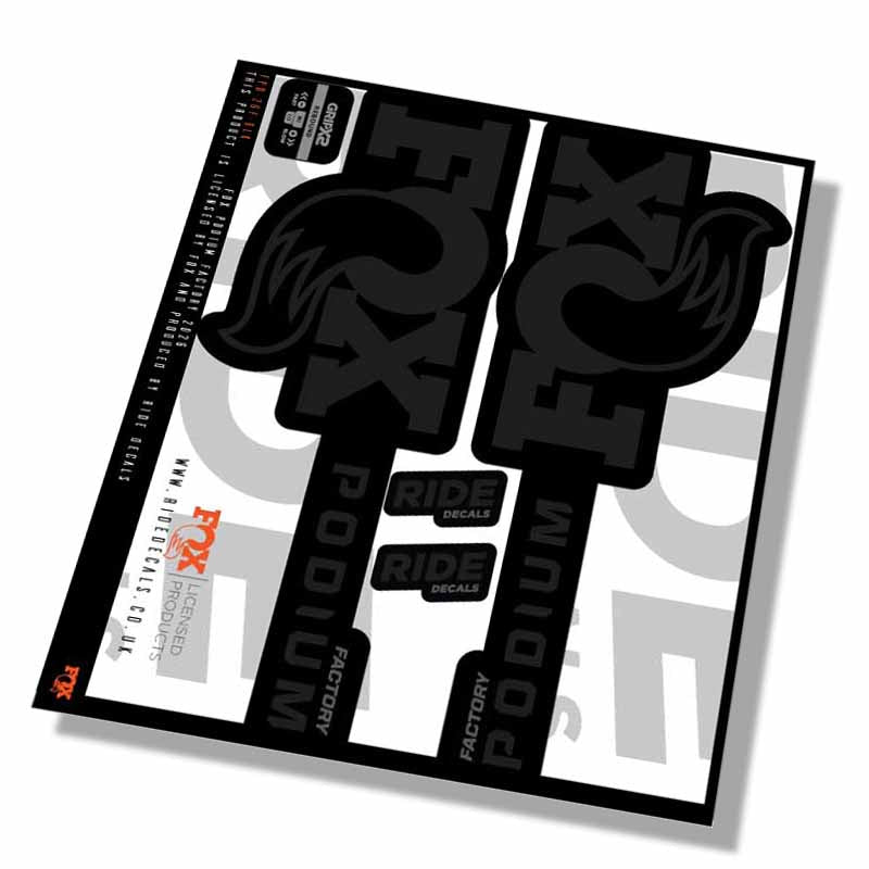 Fox Podium Factory Fork Decals- Black- ride decals
