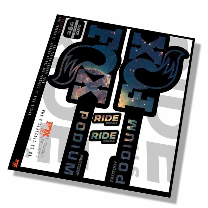 Fox Podium Factory Fork Decals- Nebula- ride decals