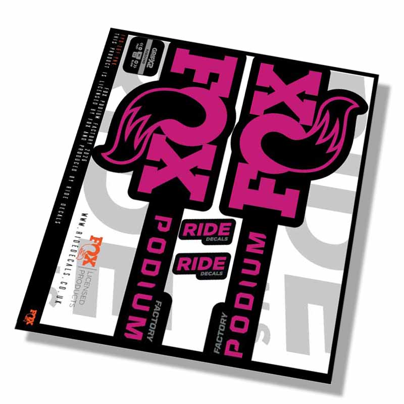 Fox Podium Factory Fork Decals- Pink- ride decals