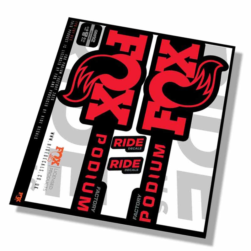 Fox Podium Factory Fork Decals- Red- ride decals