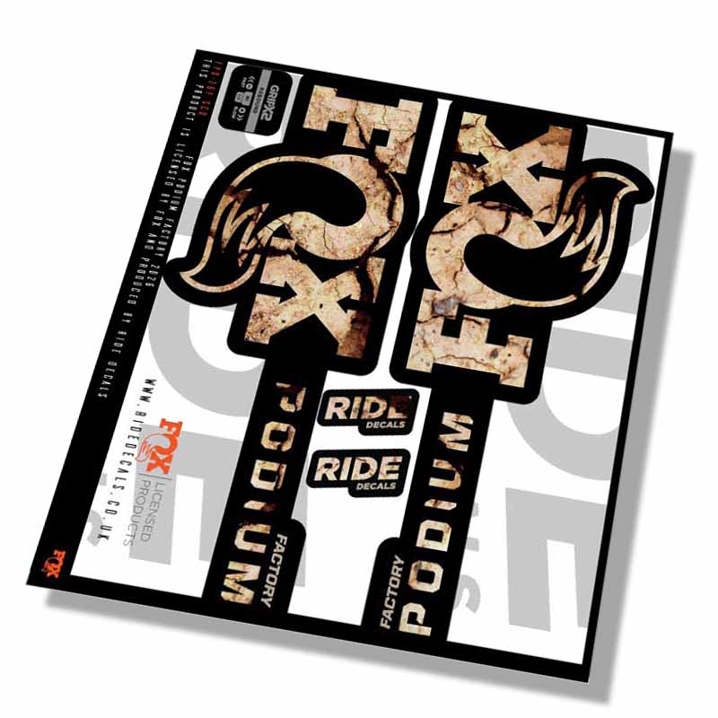 Fox Podium Factory Fork Decals- Scorched Earth- ride decals