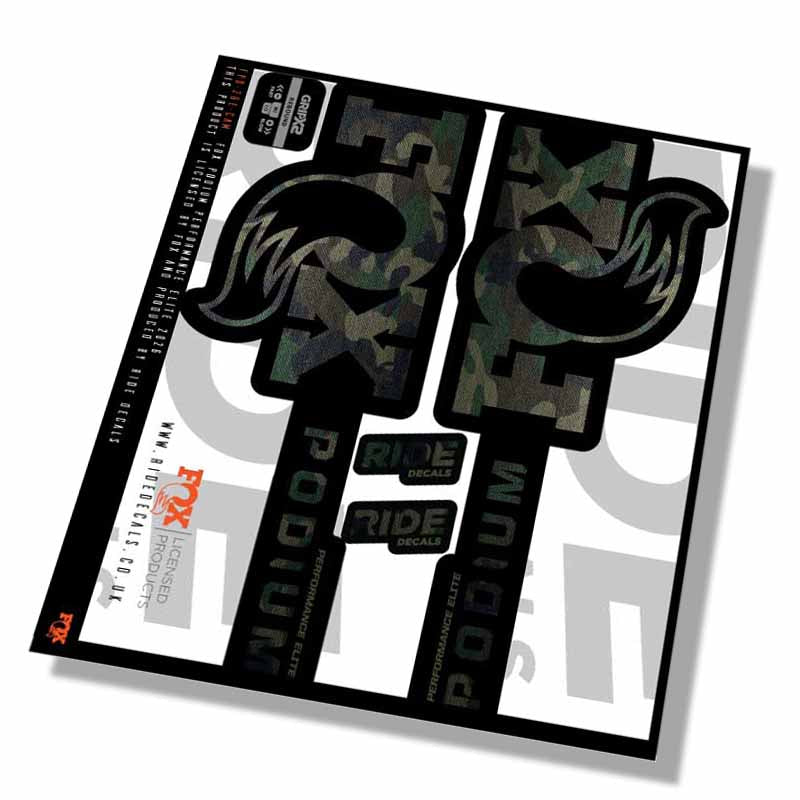 Fox Podium Performance Elite Fork Decals- Camo- ride decals