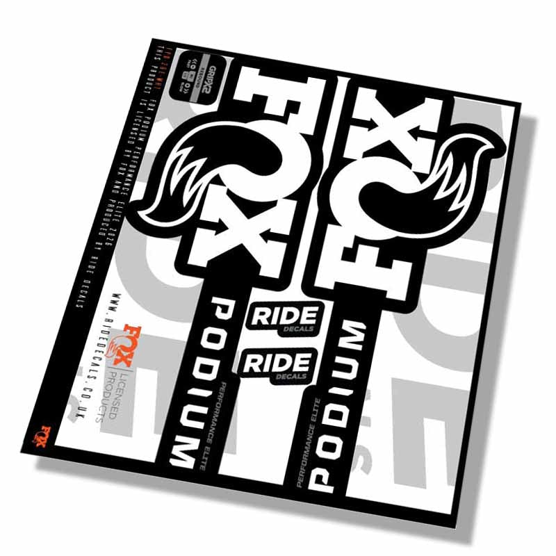 Fox Podium Performance Elite Fork Decals- White- ride decals