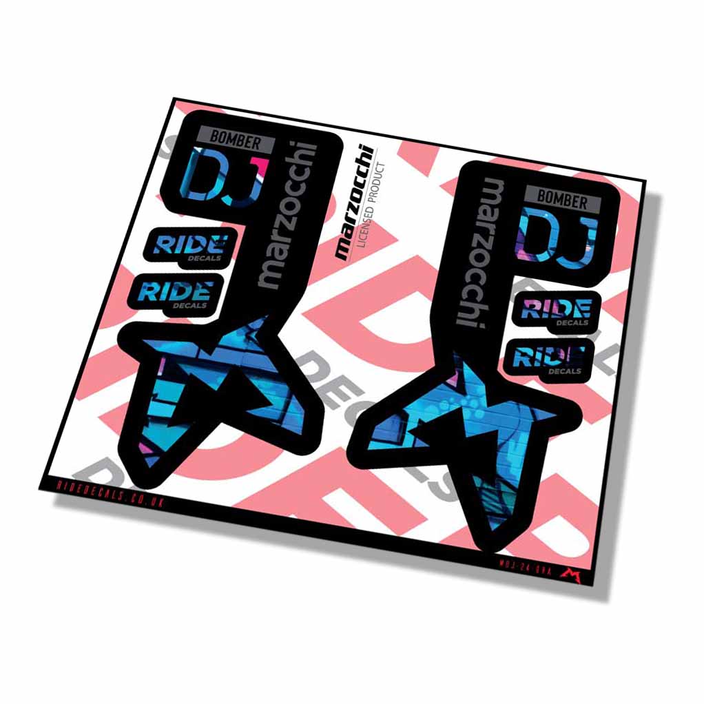 Marzocchi Bomber DJ 2024 Fork Decals - Graffiti - Licensed by Marzocchi