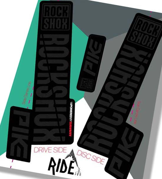 Rockshox Pike 2018 Decals | Black | Ride Decals