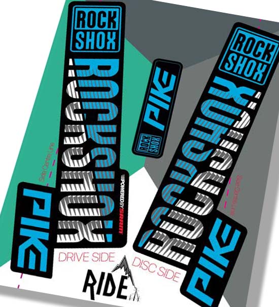Rockshox Pike 2018 Decals | Blue | Ride Decals
