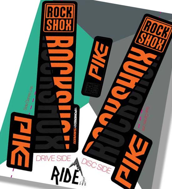 Rockshox Pike 2018 Decals | Orange | Ride Decals