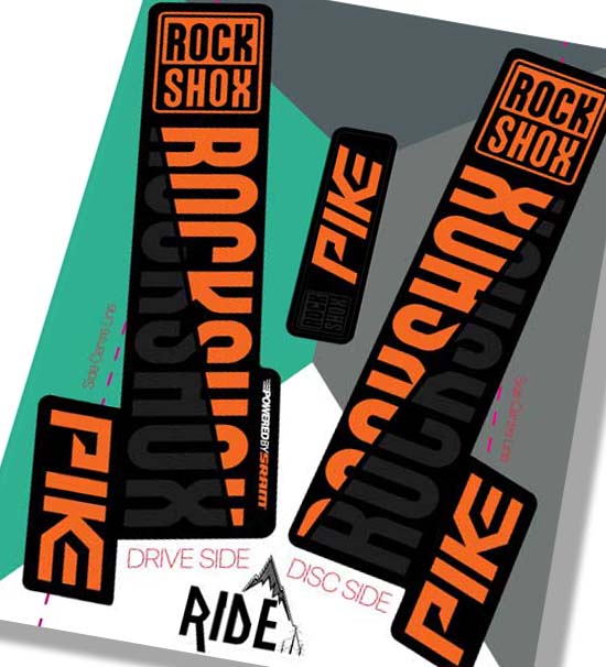 Rockshox Pike 2018 Decals | Orange | Ride Decals