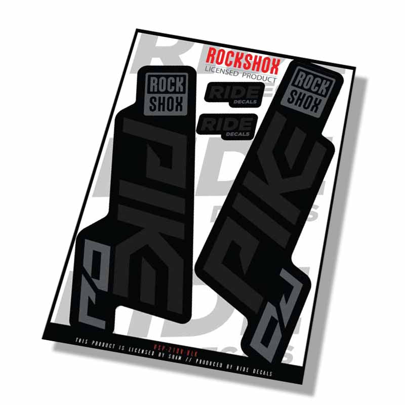 Revostock Sticker Rockshox Pike DJ Fork Decals Black - Ride Decals /Licensed by Rockshox