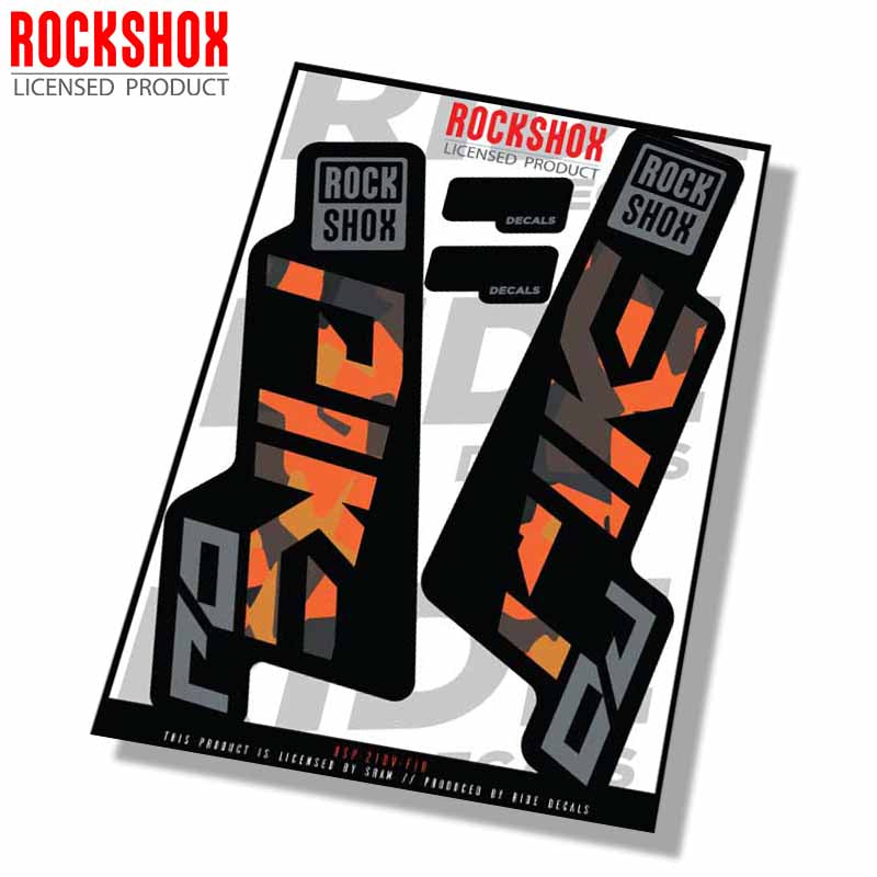 Rockshox Pike DJ Decals | Fire Camo