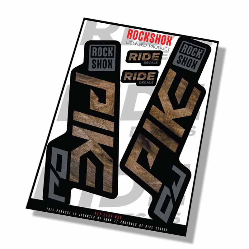 Rockshox Pike DJ Decals | Woodgrain