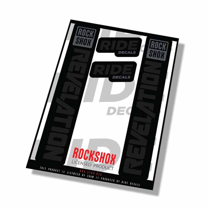 Revostock Sticker RockShox Revelation Fork Decals Black - Ride Decals /Licensed by RockShox