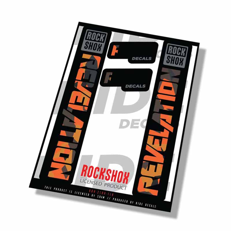 RockShox Revelation fork decals- Fire Camo- ride decals