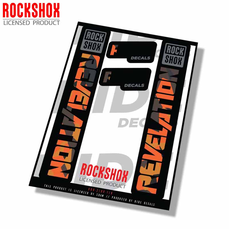 RockShox Revelation fork decals- Fire Camo- ride decals