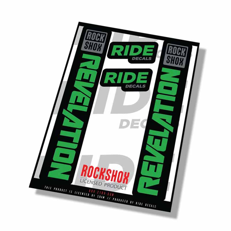 RockShox Revelation fork decals- Green- ride decals