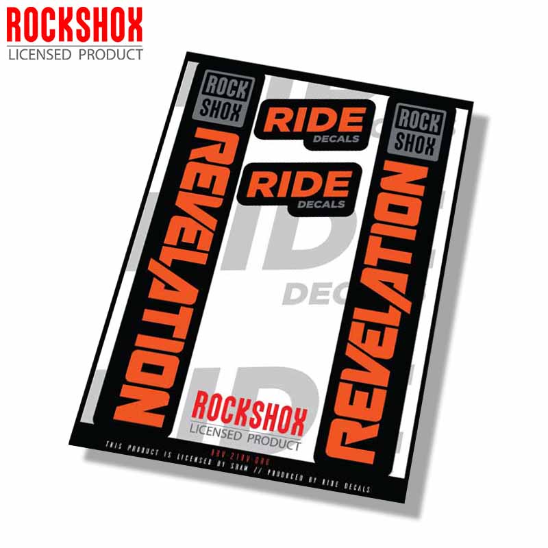 RockShox Revelation fork decals- Orange- ride decals