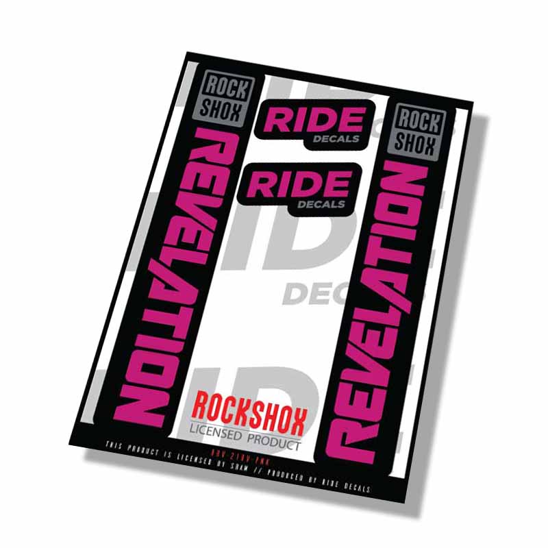 RockShox Revelation fork decals- Pink- ride decalsb