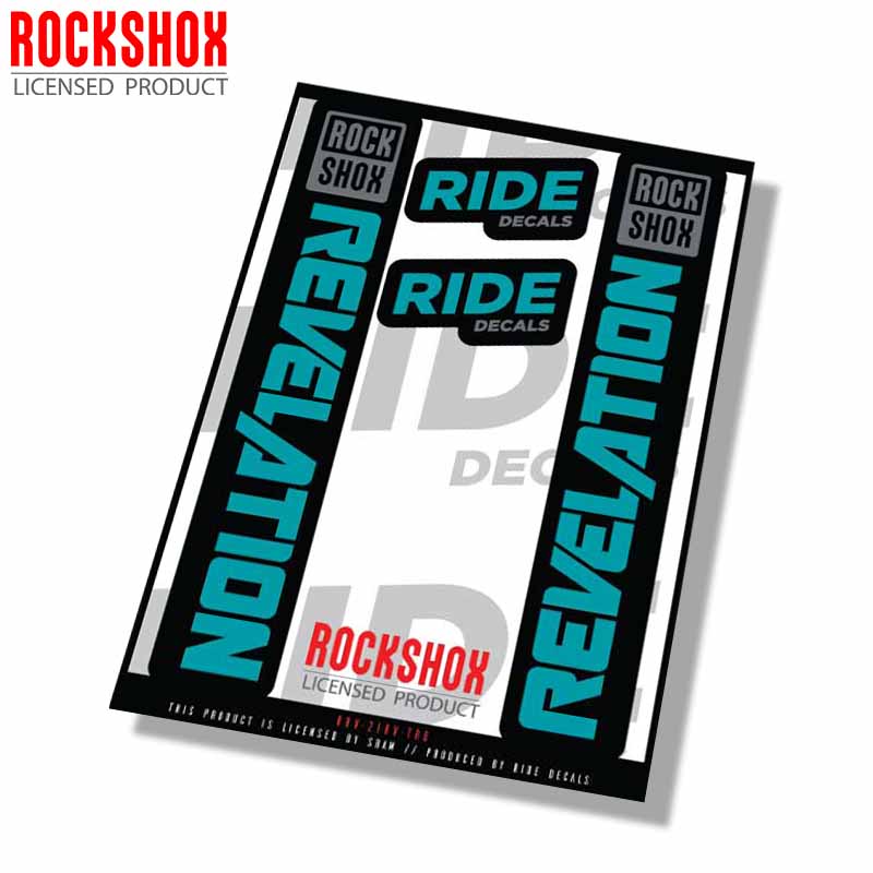 RockShox Revelation fork decals- Turq- ride decals