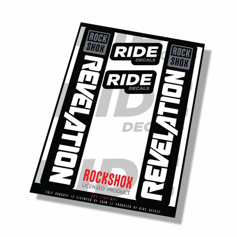 RockShox Revelation fork decals- White- ride decals