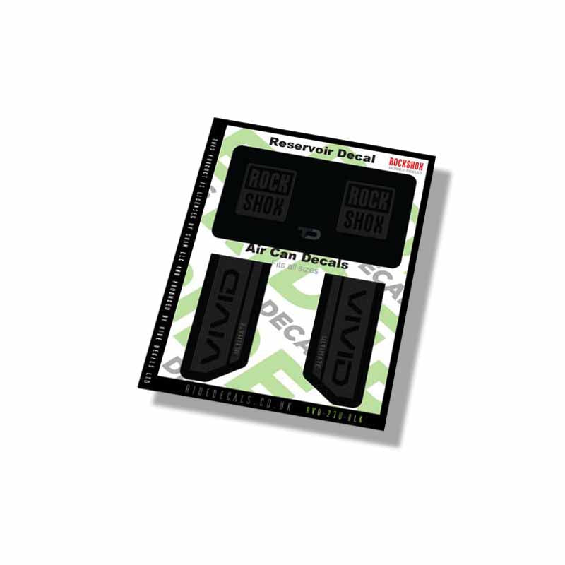 RockShox Vivid Ultimate Shock decals- Black- ride decals