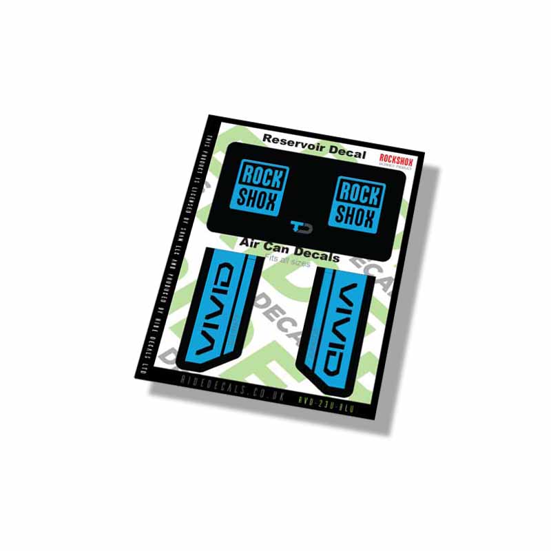 RockShox Vivid Ultimate Shock decals- Blue- ride decals