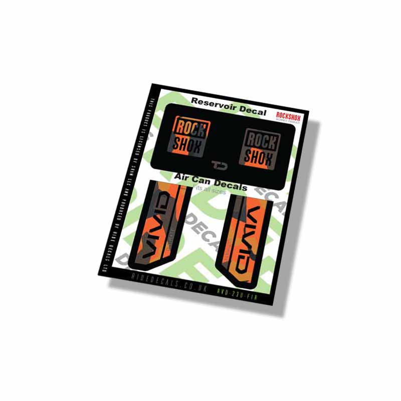 RockShox Vivid Ultimate Shock decals- Fire Camo- ride decals