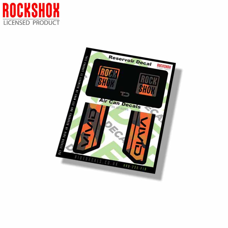 RockShox Vivid Ultimate Shock decals- Fire Camo- ride decals