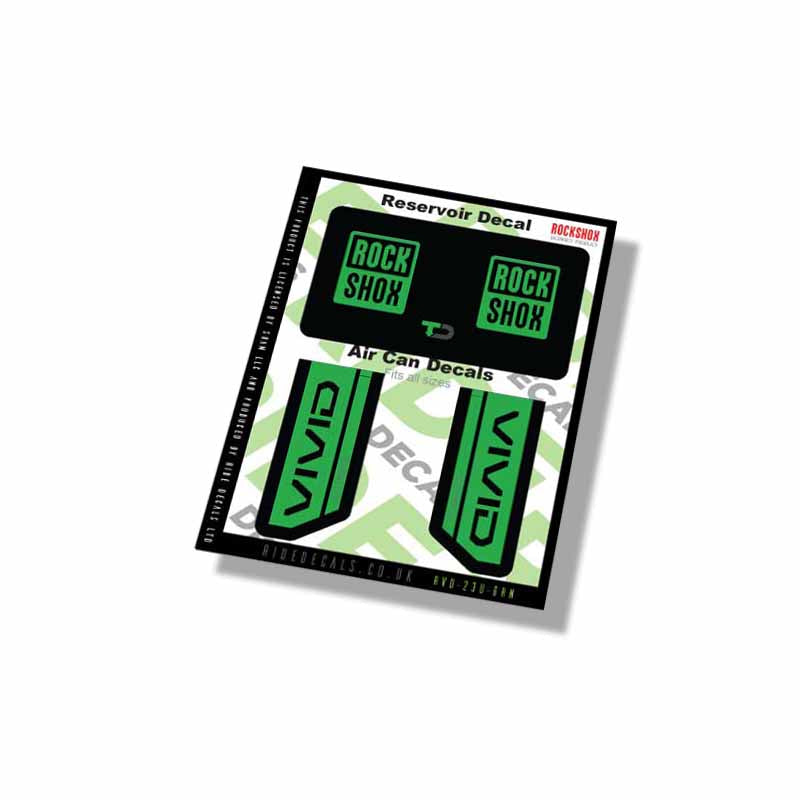 RockShox Vivid Ultimate Shock decals- Green- ride decals