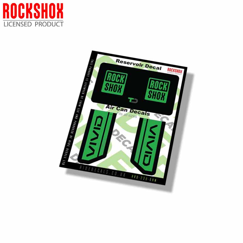 RockShox Vivid Ultimate Shock decals- Green- ride decals