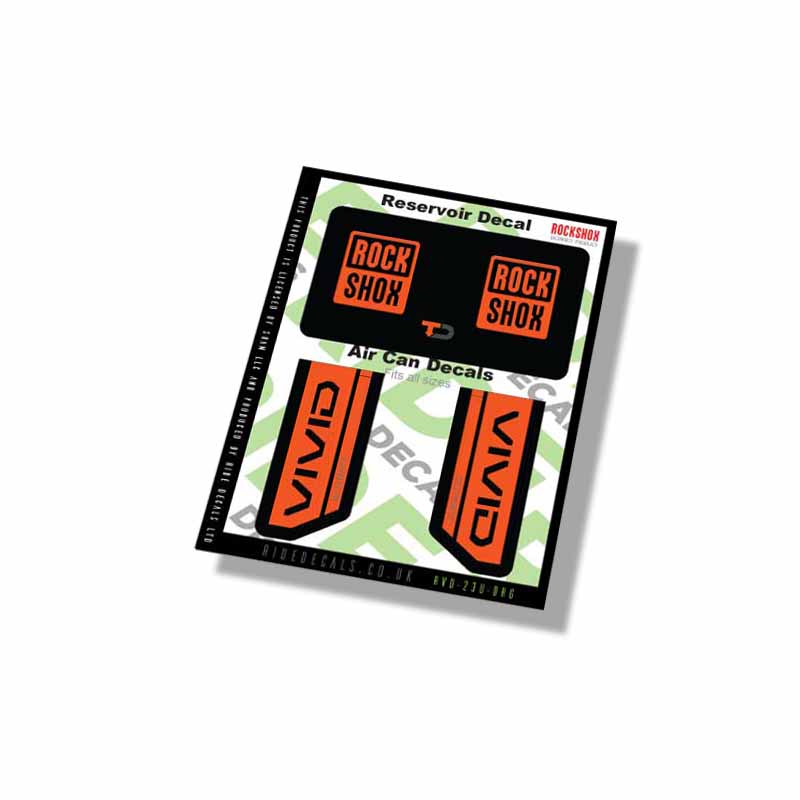 RockShox Vivid Ultimate Shock decals- Orange- ride decals