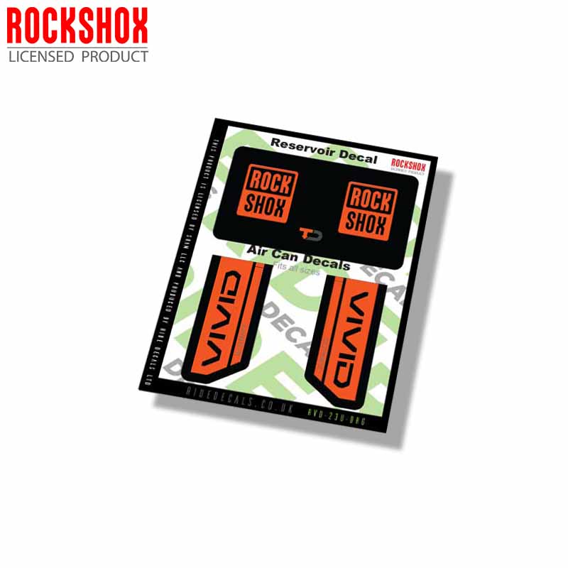RockShox Vivid Ultimate Shock decals- Orange- ride decals