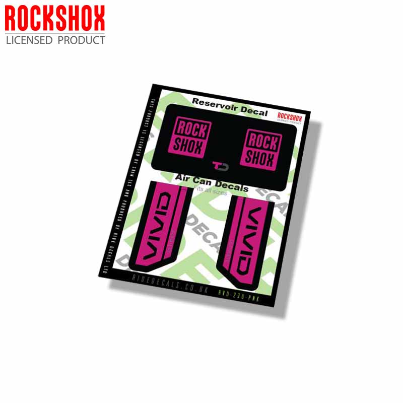 RockShox Vivid Ultimate Shock decals- Pink- ride decals