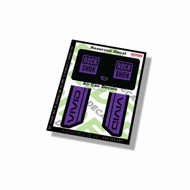 RockShox Vivid Ultimate Shock decals- Purple- ride decals
