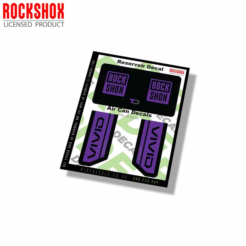 RockShox Vivid Ultimate Shock decals- Purple- ride decals