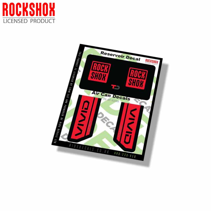 RockShox Vivid Ultimate Shock decals- Red- ride decals