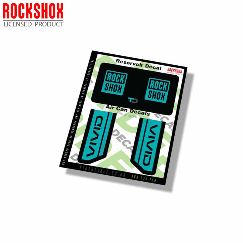 RockShox Vivid Ultimate Shock decals- Teal- ride decals