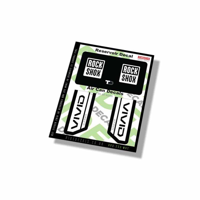 RockShox Vivid Ultimate Shock decals- White- ride decals