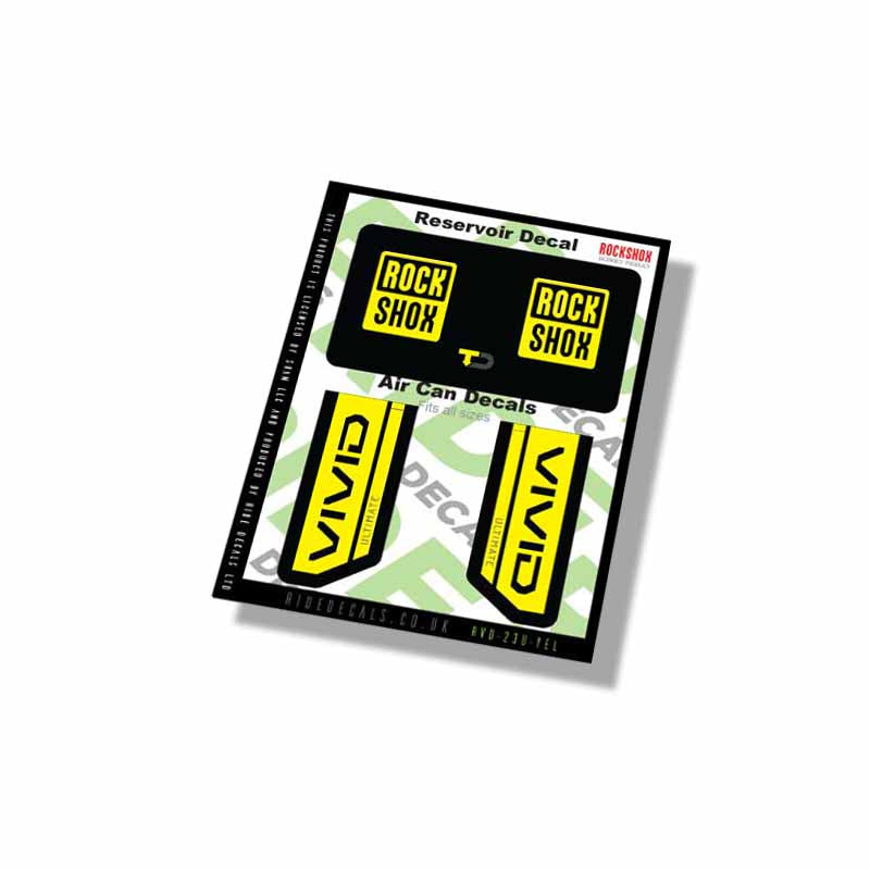 RockShox Vivid Ultimate Shock decals- Yellow- ride decals