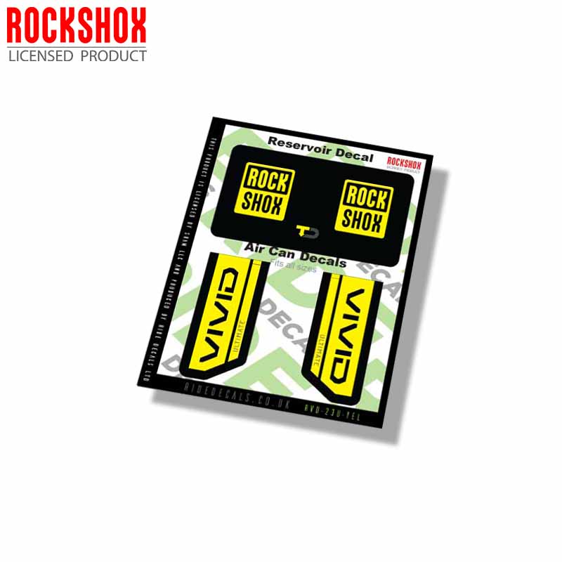 RockShox Vivid Ultimate Shock decals- Yellow- ride decals