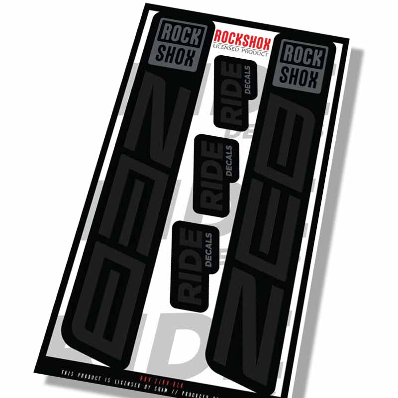 Rockshox Zeb Fork Decals- Black- ride decals